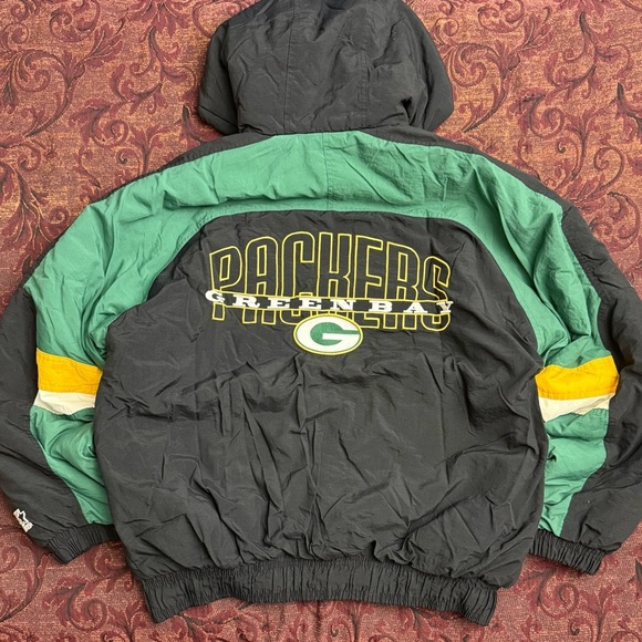 90s STARTER Green Bay Packers Heavy Snap Button Jacket - Picture 2 of 5